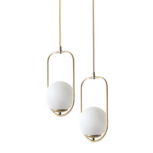 LUMI Ãpinal loftlampe - hvid og kobberfarvet metal